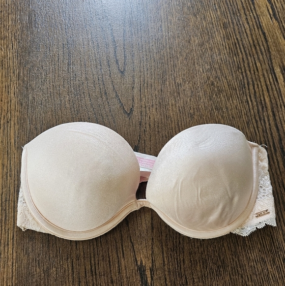 Pink Victoria Secret Date Plunge Push Up Multi Way Light Pink Bra Size Women 32C - Picture 6 of 11